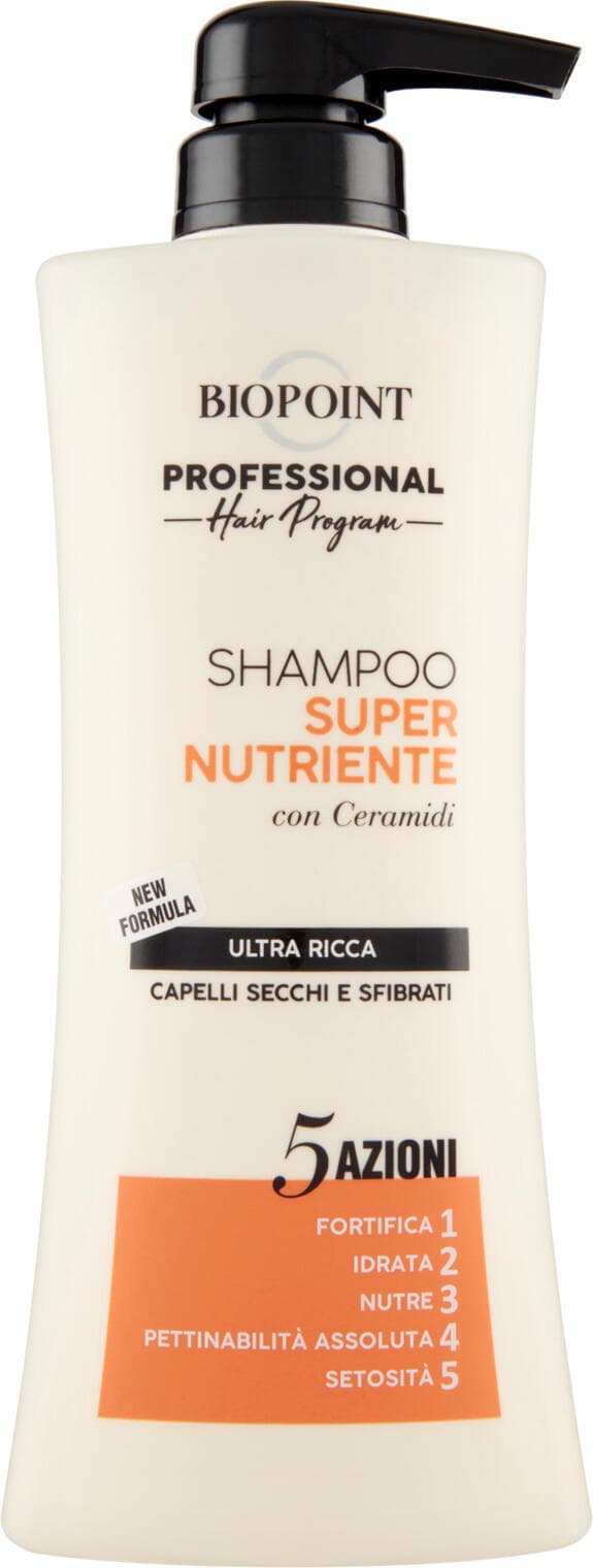 Shampoo Biopoint Professional Super Nutriente 400ml con Dosatore - Idratazione Intensa per Capelli