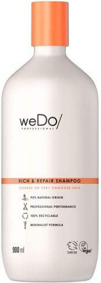 WeDo/Shampoo professionale Rich & Repair per capelli forti, ribelli o molto danneggiati, 900 ml