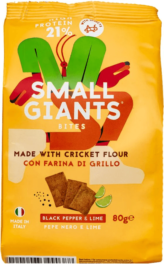 Cracker Bites a base di insetti - Pepe e Lime 80g X 6 Pezzi