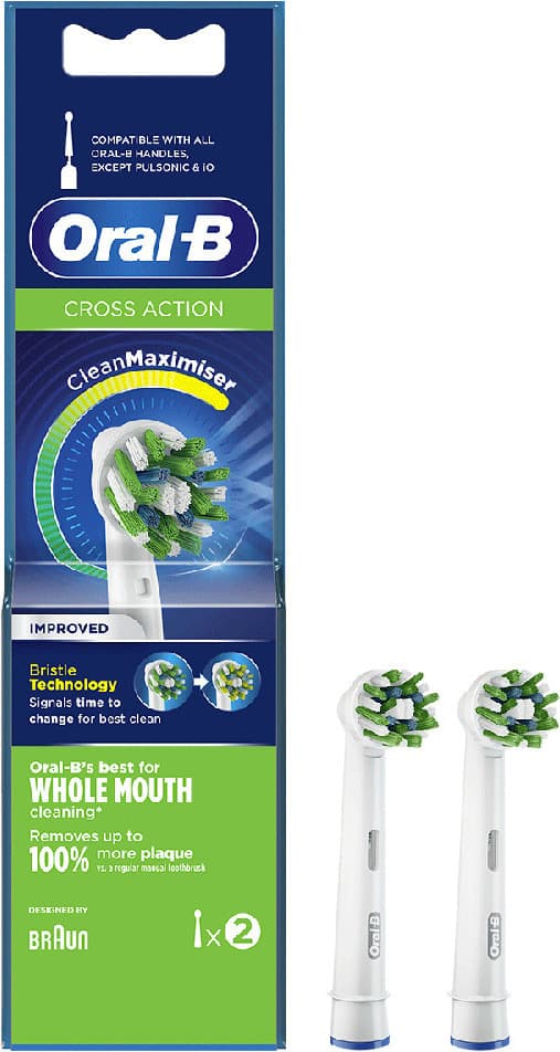Ricambi Spazzolino Elettrico Oral B Cross Action Clean Maximiser, Set 2 Pezzi
