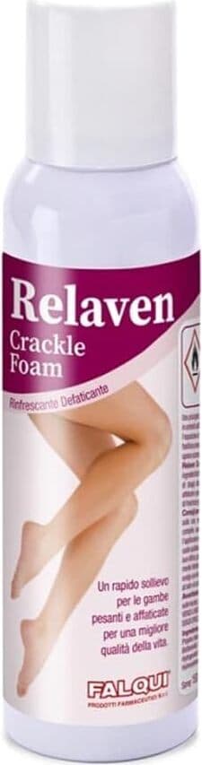 Relaven Crackle Foam Mousse 150ml spray sollievo gambe leggere bombola