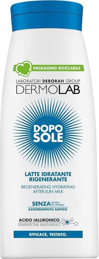 DEBORAH DERMOLAB SUN LATTE DOPOSOLE IDRATANTE RIGENERANTE ASSORBIMENTO RAPIDO SENZA SILICONI 400 ML X 6 Pezzi