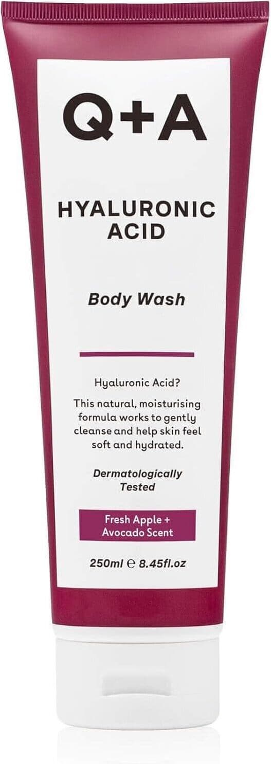Gel Doccia Idratante con Acido Ialuronico Q+A - Rivitalizza Pelle Secca Viso e Corpo, 250ml