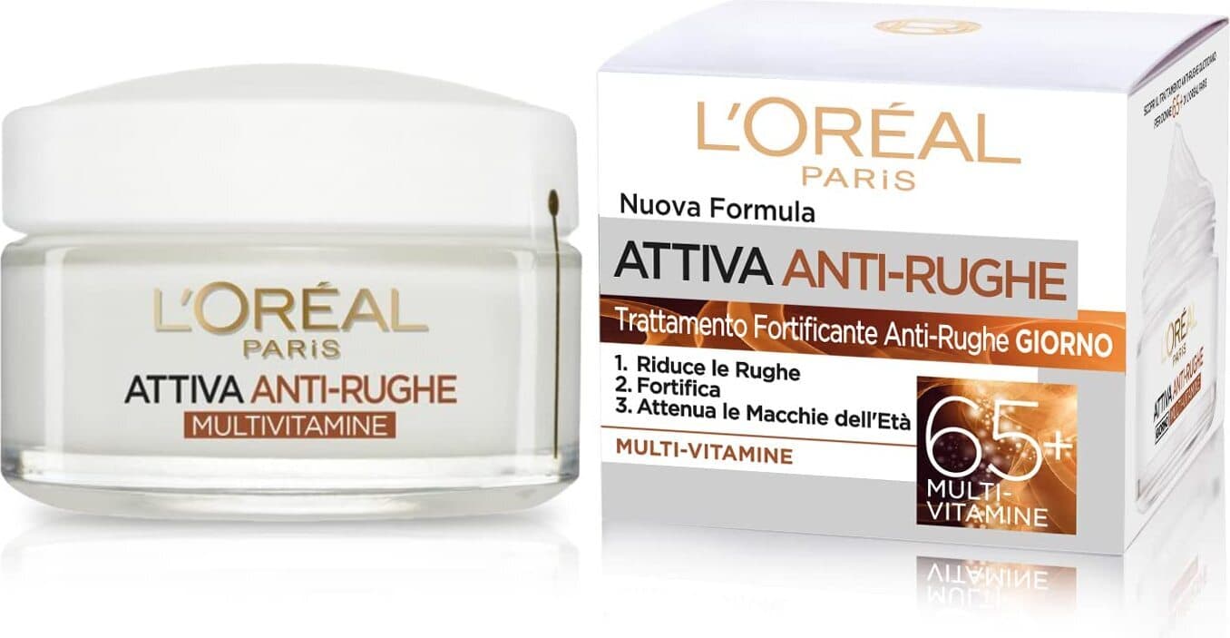 Crema Antirughe Fortificante Multivitamine L'Oreal 65+ 50 ml Vaso