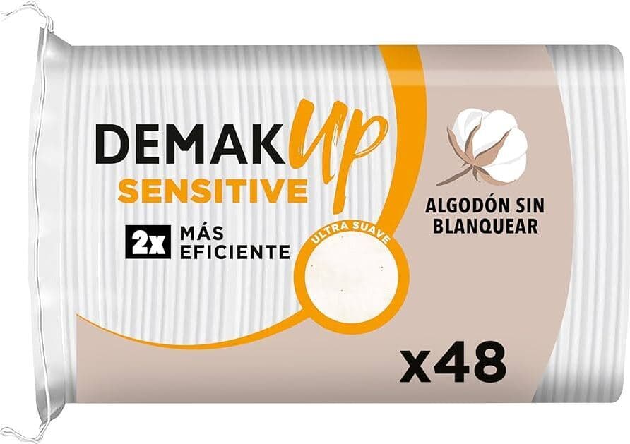 Dischetti Struccanti Ovali Demak'up Sensitive per Pelli Delicate, Confezione da 48 Pezzi