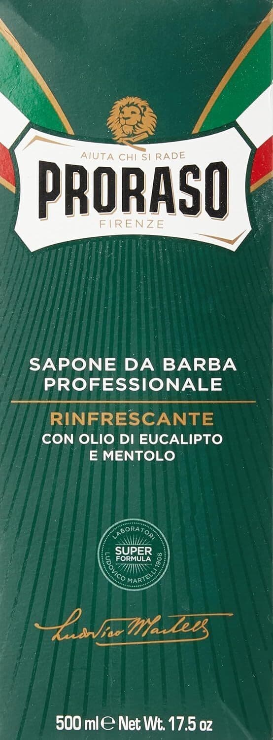 3 X Sapone da Barba Proraso C. Barba - 500 ml - Rinfrescante e Tonificante - Ideale per la Rasatura quotidiana