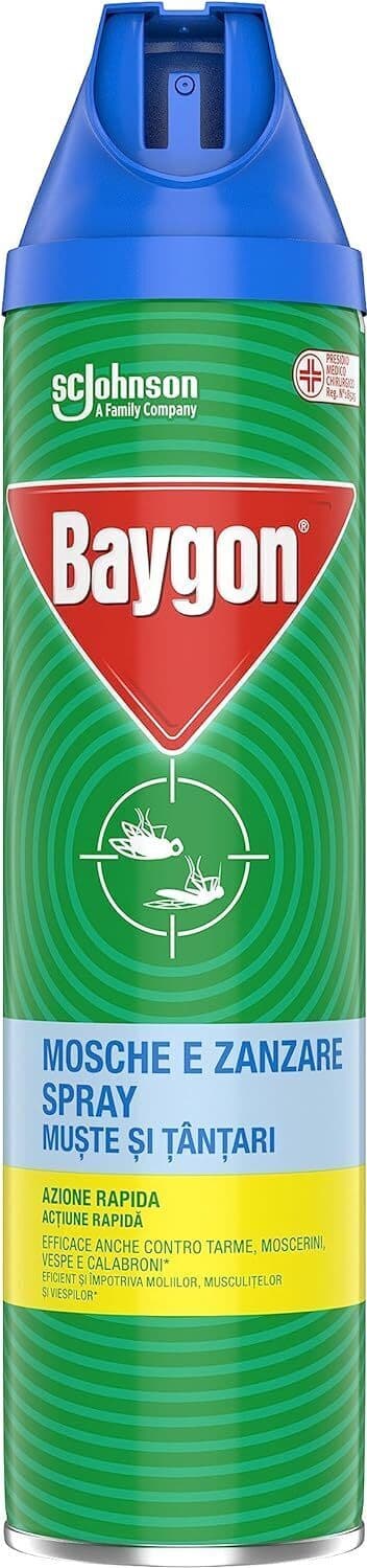 Insetticida Spray Baygon 400ml Blu - Efficace contro Mosche e Zanzare