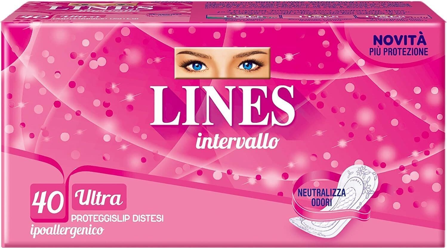 Salvaslip Ipoallergenici Lines - Confezione da 40 Pezzi, Comfort e Protezione Quotidiana