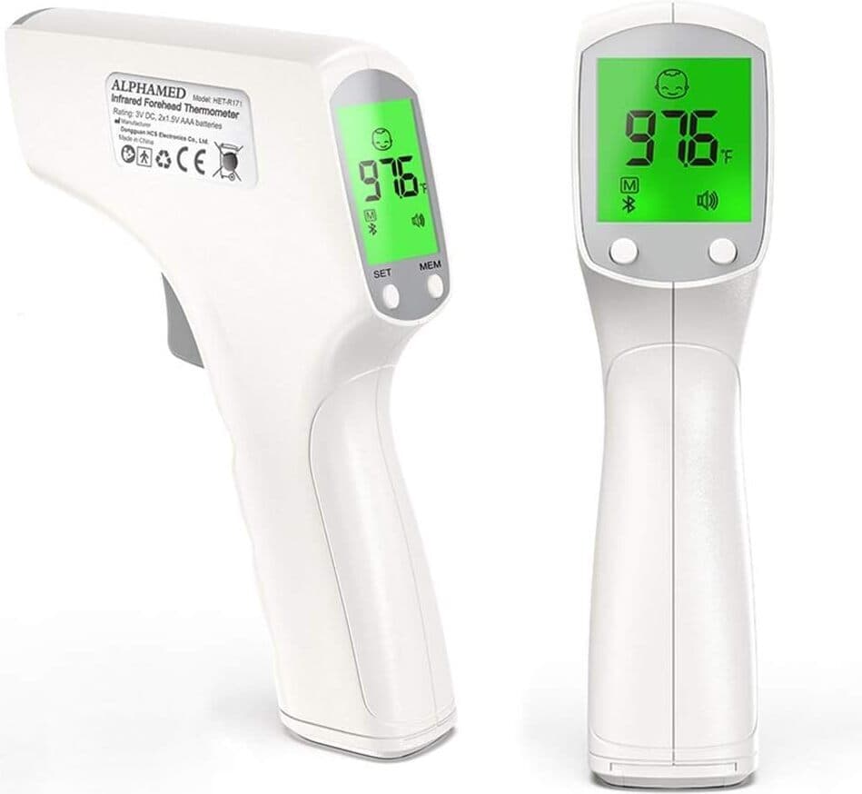 TERMOMETRO Frontale Digitale LCD Infrarossi ALPHAMED - Dispositivo di Misurazione della Temperatura Corporea ad Alta Precisione