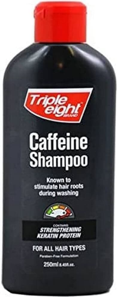 Shampoo alla Caffeina Triple Eight - Rinforzante per Tutti i Tipi di Capelli, 250 ml - Confezione da 4 Pezzi