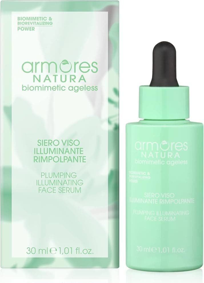 Siero Viso Antiage Armores Natura Biomimetic Ageless - Illuminante e Rimpolpante con Estratto di Giglio di Mare, Pino Marittimo, NMF, Phytosqualane e Biolina - Ideale per Pelli Sensibili - Made in Italy, 30 ml