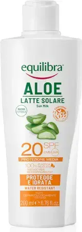 Latte Solare SPF 20 Equilibra con Aloe Vera - Protezione Solare Idratante Water Resistant 200 ml