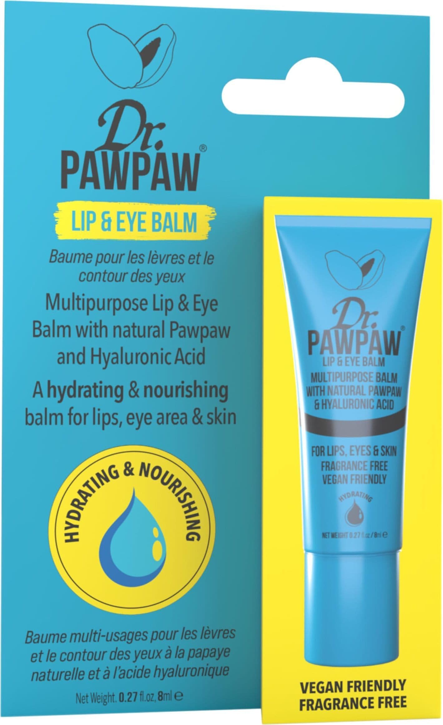 Dr.PAWPAW Balsamo Multiuso per Labbra, Occhi e Pelle - Idratante e Nutriente - Balsamo Naturale Senza Profumo per Cura della Pelle e Bellezza - 8 ml