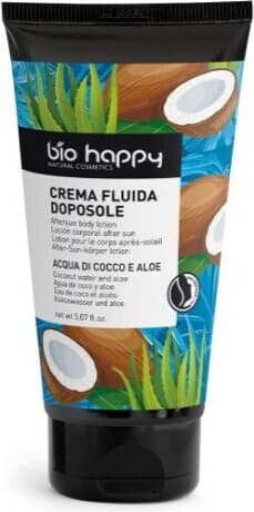 Crema Fluida Doposole Bio Happy - Acqua di Cocco e Aloe Vera - Confezione Doppia 2 Pezzi - Idratazione e Freschezza Post Sole