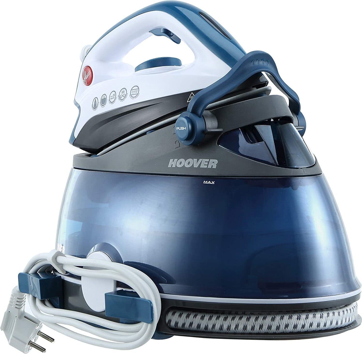 Ferro da Stiro con Caldaia Hoover IronVision 360 PRP2400 011 - Capacità Serbatoio 2 Litri, Potenza 2400 W, Pressione 5 BAR, Colore Blu